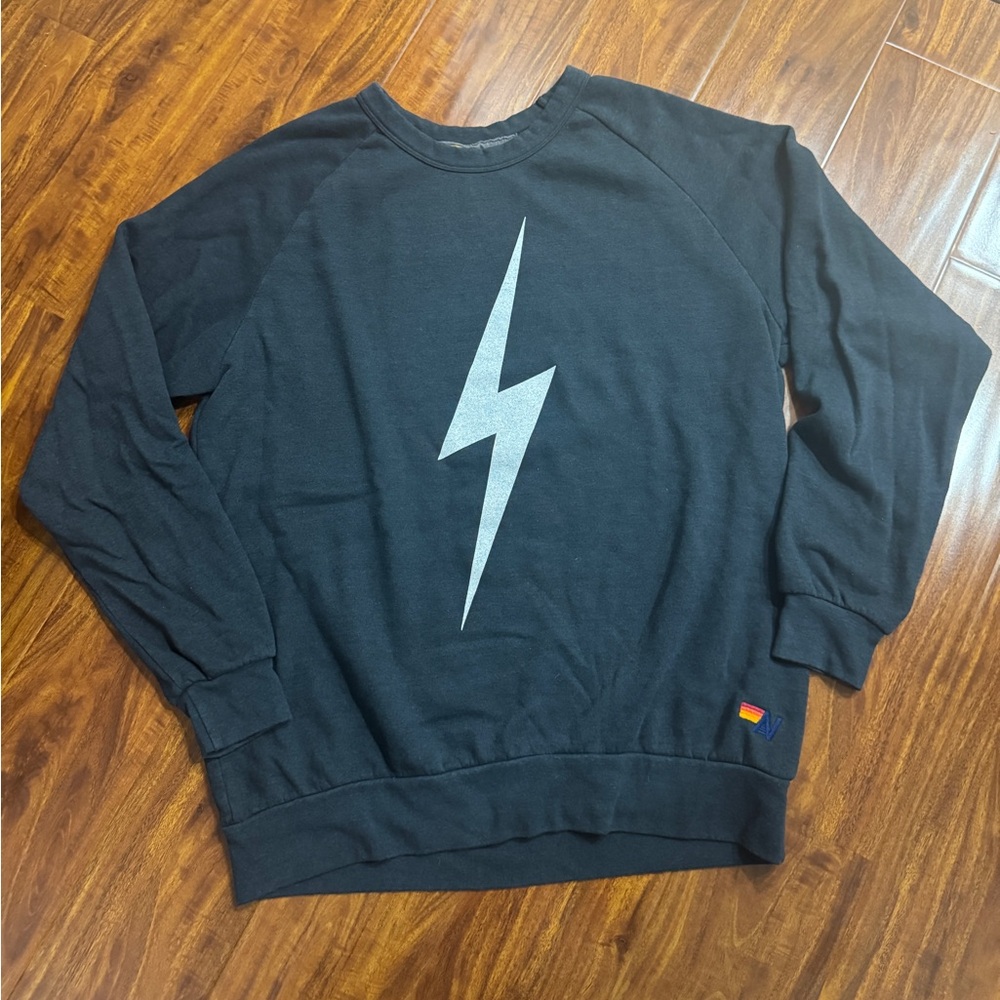 Aviator Nation BOLT CREW SWEATSHIRT - CHARCOAL